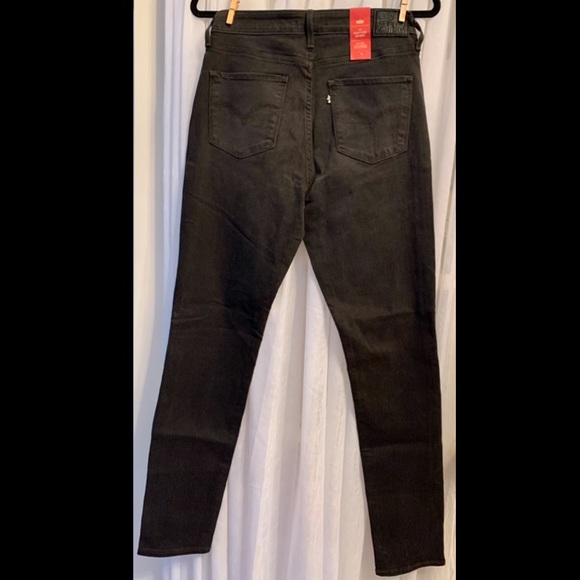 Levi’s 721 High Rise Skinny Black Jeans w/ stripes - Picture 1 of 9